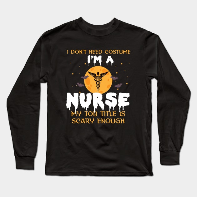 Funny halloween nurse Long Sleeve T-Shirt by anema